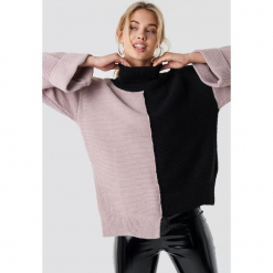 Trendyol Kolorowy sweter - Black,Pink,Multicolor. Szare golfy damskie marki Vila, l, z bawełny, z okrągłym kołnierzem. Za 100,95 zł.