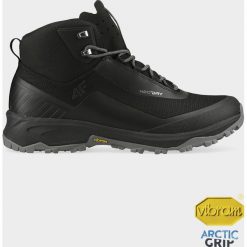Buty trekkingowe męskie OBMH102 - głęboka czerń. Pomarańczowe buty trekkingowe męskie z gumy. W wyprzedaży za 299,99 zł.