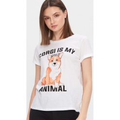 Koszulka z nadrukiem Corgi - Biały. Białe koszulki damskie House, s, z nadrukiem, bez kołnierzyka, bez rękawów. Za 29,99 zł.