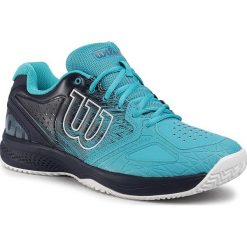 Buty WILSON - Kaos Comp 2.0 WRS326170 Scuba Blue/Pea Coat/Wht. Niebieskie buty sportowe męskie Wilson, ze skóry ekologicznej, bez zapięcia, tenisowe. Za 439,00 zł.