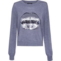 Sweter MARKUS LUPFER TONAL SEQUIN LARA LIP JOEY. Szare swetry damskie Markus Lupfer, s, z aplikacjami, z wełny, bez rękawów, bez kaptura. W wyprzedaży za 680,00 zł.