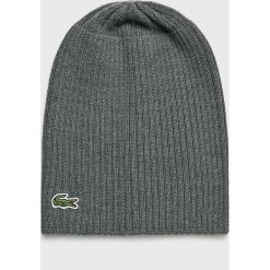Lacoste - Czapka. Szare czapki z daszkiem męskie marki Lacoste, na zimę, z dzianiny. W wyprzedaży za 159,90 zł.