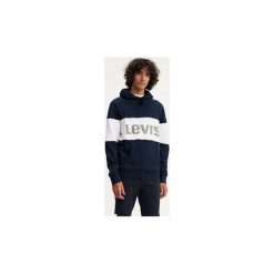 Bluzy Levis 69951 REFLECTIVE CB HOODIE. Niebieskie bluzy męskie Levi's®, xl, bez wzorów, bez kołnierzyka, bez rękawów, bez kaptura. Za 281,05 zł.