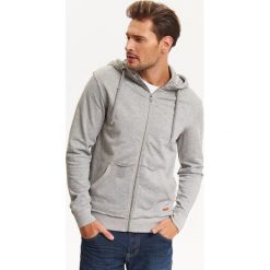Bluza męska rozpinana z kapturem. Szare bluzy męskie Top Secret, na zimę, xl, bez wzorów, z dzianiny, sportowe, z kapturem, bez rękawów, z kapturem. W wyprzedaży za 69,99 zł.
