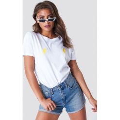 Rut&Circle T-shirt Lightning - Yellow. Żółte t-shirty damskie marki Rut&Circle, z nadrukiem, z bawełny, z okrągłym kołnierzem. W wyprzedaży za 48,57 zł.