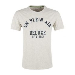 S.Oliver T-Shirt Męski Xl Kremowy. Białe t-shirty męskie S.Oliver, s, bez wzorów, z bawełny, bez kołnierzyka. Za 59,00 zł.