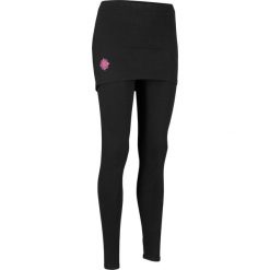 Legginsy sportowe ze spódniczką, Level 2 bonprix czarny w graficzny wzór. Czarne spodnie damskie bonprix, z nadrukiem. Za 89,99 zł.
