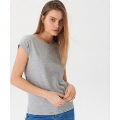 T-shirt z ażurową wstawką - Szary. Szare t-shirty damskie House, xl, bez wzorów, bez kołnierzyka. W wyprzedaży za 19,99 zł.