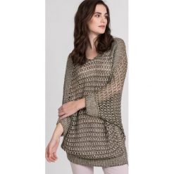 Ażurowy sweter typu oversize. Zielone swetry damskie Monnari, s, bez wzorów, bez rękawów, bez kaptura. W wyprzedaży za 59,70 zł.