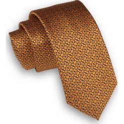 Złoty, Pomarańczowy Elegancki Krawat Męski -ALTIES- 6 cm, Wzór Geometryczny KRALTS0308. Żółte krawaty męskie Alties, bez wzorów, z tkaniny, eleganckie. Za 40,00 zł.