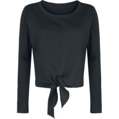 Bluzki damskie: Forplay Knotted Cropped Sweater Koszulka damska czarny