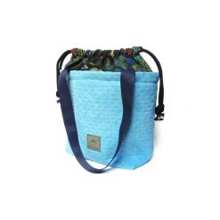DuoBag torebka Pawie. Niebieskie torebki klasyczne damskie Sabi tatka, bez wzorów, z bawełny, pikowane, bez dodatków. Za 279,00 zł.