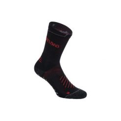 Skarpety do rugby R500 Mid antypoślizgowe. Czarne skarpetki męskie OFFLOAD, w paski, z elastanu. Za 29,99 zł.