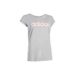 Koszulka krótki rękaw Gym & Pilates 500 damska. Szare bluzki sportowe damskie marki Adidas, l, z bawełny. Za 84,99 zł.