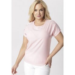 Różowa Bluzka Kylena. Różowe koszule damskie Born2be, xl, bez wzorów, bez kołnierzyka, bez rękawów. W wyprzedaży za 44,99 zł.