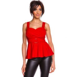 Top "Elsa" w kolorze czerwonym. Czerwone bluzki damskie marki Saint Germain Paris, s, bez wzorów, bez kołnierzyka. W wyprzedaży za 150,95 zł.