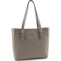 Torebki klasyczne damskie: Skórzana torebka w kolorze szarym – (S)40 x (W)30 x (G)13 cm