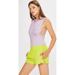 Adidas Originals - Top. Fioletowe topy damskie marki adidas Originals, z elastanu, z okrągłym kołnierzem. W wyprzedaży za 119,90 zł.