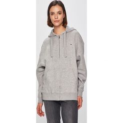 Tommy Jeans - Bluza. Szare bluzy damskie Tommy Jeans, s, z nadrukiem, z elastanu, bez rękawów, z kapturem. W wyprzedaży za 369,90 zł.