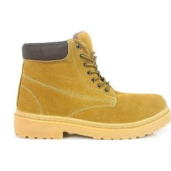 Buty zimowe męskie: Skórzane TRAPERY WORKERY Ocieplane Camel