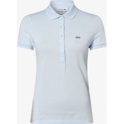 Lacoste - Damska koszulka polo, niebieski. Niebieskie koszulki damskie polo Lacoste, bez wzorów, polo, bez rękawów, bez kaptura. Za 179,95 zł.