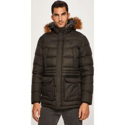 Lacoste - Kurtka puchowa. Niebieskie płaszcze męskie Lacoste, bez wzorów, z poliesteru, długie, z kapturem. Za 1849,00 zł.