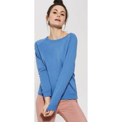 Bluzy damskie: Gładka bluza dresowa – Niebieski