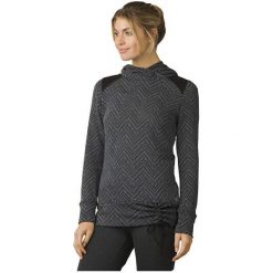 Prana Damska Bluza Sportowa Z Kapturem Węgiel Leland (Rozmiar M). Czarne bluzy sportowe damskie marki PrAna, m, bez wzorów, bez rękawów, z kapturem. W wyprzedaży za 240,00 zł.