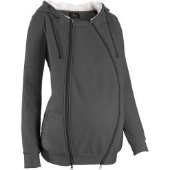 Bluza rozpinana ciążowa z wstawką niemowlęcą na nosidełko i miękką spodnią stroną bonprix antracytowy melanż. Szare bluzy ciążowe bonprix, melanż, z materiału. Za 149,99 zł.