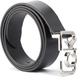 Pasek Damski CALVIN KLEIN - Ck Signature Belt 3.0 Cm K60K606104 BDS. Czarne paski damskie Calvin Klein, w paski, ze skóry. Za 229,00 zł.