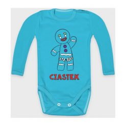 Body dziecięce z długim rękawem Ciastek. Białe body niemowlęce MegaKoszulki, bez wzorów, z bawełny, z długim rękawem. Za 44,90 zł.