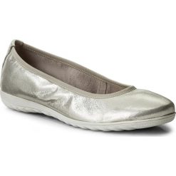 Baleriny CAPRICE - 9-22142-20 Offwht Glitter 112. Szare baleriny damskie Caprice, bez wzorów, ze skóry, bez obcasa. W wyprzedaży za 119,00 zł.