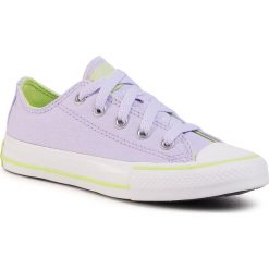 Trampki CONVERSE - Ctas Ox 667791C Moonstone Violet/Lemongrass. Fioletowe trampki dziewczęce Converse, bez wzorów, z gumy, na sznurówki. Za 199,00 zł.