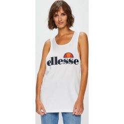 Ellesse - Top. Białe topy damskie marki Ellesse, s, z nadrukiem, z bawełny, z okrągłym kołnierzem. W wyprzedaży za 79,90 zł.