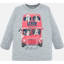 Mayoral - Longsleeve dziecięcy 74-98 cm. Brązowe t-shirty chłopięce Mayoral, z nadrukiem, z bawełny, z długim rękawem. Za 60,90 zł.
