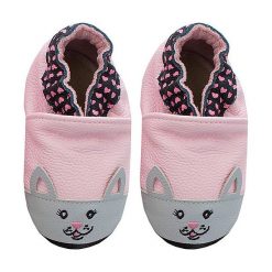 Buciki niemowlęce: Skórzane buty niemowlęce „Sweetheart Kitty” w kolorze jasnoróżowym