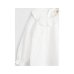 Mango Kids - Bluzka dziecięca Llucia 62-80 cm. Białe bluzki dziewczęce Mango Kids, bez wzorów, z bawełny, z okrągłym kołnierzem, bez rękawów, bez kaptura. W wyprzedaży za 49,90 zł.
