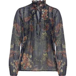 Bluzka szyfonowa z nadrukiem bonprix ciemnoniebieski "paisley". Niebieskie koszulki damskie bonprix, z nadrukiem, z szyfonu, z dekoltem w serek, bez rękawów. Za 64,99 zł.
