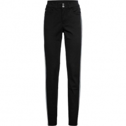 Dżinsy SKINNY z paskami bonprix czarno-srebrny. Czarne rurki damskie bonprix, w paski, z jeansu. Za 129,99 zł.