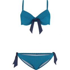 Bikini na fiszbinach (2 części) bonprix niebiesko-turkusowy. Niebieskie stroje kąpielowe dwuczęściowe damskie bonprix, bez wzorów. Za 59,99 zł.