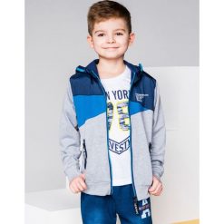 Bluzy chłopięce: BLUZA DZIECIĘCA ROZPINANA Z KAPTUREM KB015 – SZARA