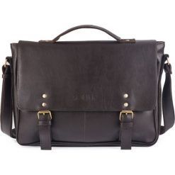 TORBA MĘSKA NA RAMIĘ SOLIER CIEMNY BRĄZ. Czarne torby męskie skórzane Solier, w paski, z jeansu, vintage, na ramię. Za 159,00 zł.