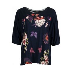 Desigual Bluzka Damska Debovva S Ciemnoniebieski. Czarne bluzki damskie Desigual, s, bez wzorów, bez kołnierzyka, bez rękawów. W wyprzedaży za 189,00 zł.