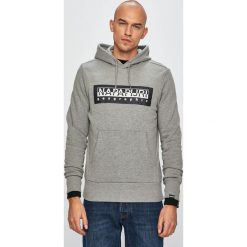 Napapijri - Bluza. Szare bluzy męskie Napapijri, s, z nadrukiem, z bawełny, z kapturem, bez rękawów, z kapturem. W wyprzedaży za 299,90 zł.