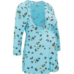 Shirt ciążowy i do karmienia piersią, z nadrukiem bonprix niebieski topaz z nadrukiem. Niebieskie bluzki ciążowe bonprix, z nadrukiem. Za 89,99 zł.