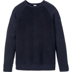 Sweter z bawełny z recyklingu, zrównoważony produkt bonprix ciemnoniebieski. Niebieskie swetry męskie bonprix, s, z bawełny. Za 37,99 zł.