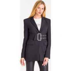 ŻAKIET PINKO. Czarne marynarki damskie Pinko, xs, w paski, z materiału. Za 1679,00 zł.