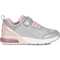 Sneakersy "Spaceclub" w kolorze szaro-jasnoróżowym. Szare trampki dziewczęce geox kids, bez wzorów, z gumy, bez zapięcia. W wyprzedaży za 159,95 zł.
