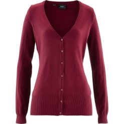 Kardigany damskie: Sweter rozpinany bonprix bordowy