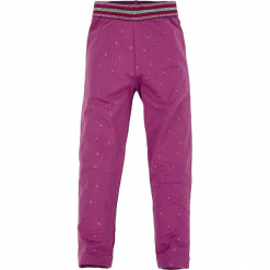 Legginsy w kolorze fioletowym. Fioletowe legginsy dziewczęce Bondi, w kropki, z bawełny. W wyprzedaży za 45,95 zł.